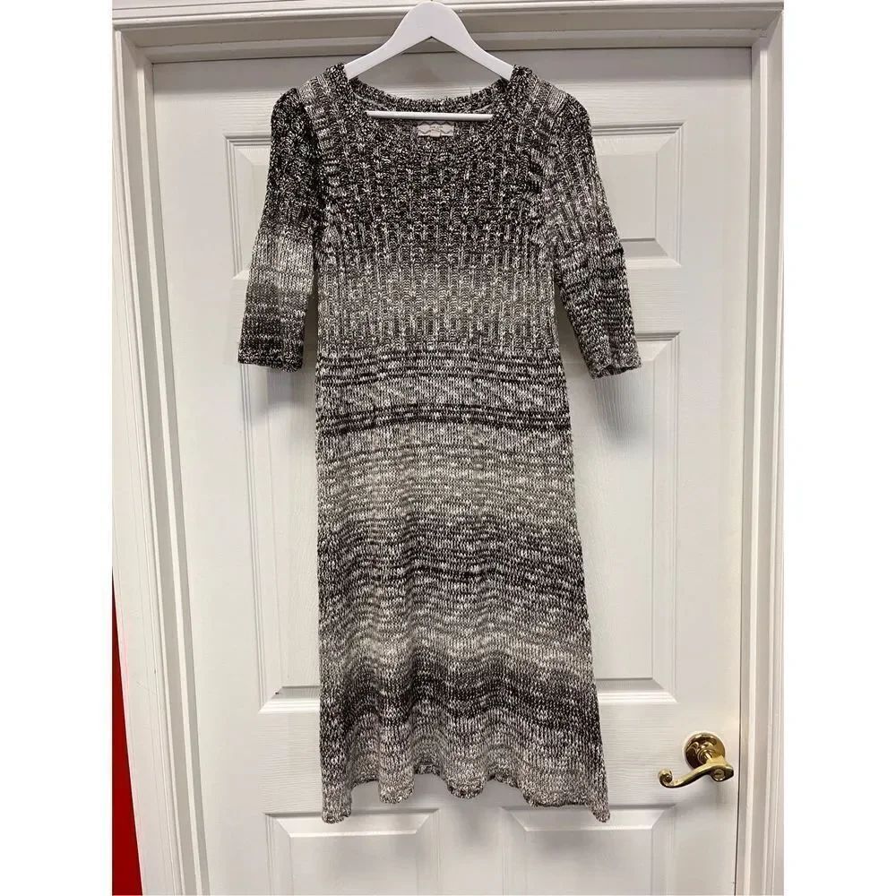 Pink Rose Brown Threads 3/4” Sweater Dress sz 1X